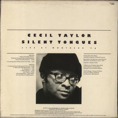 Cecil Taylor Silent Tongues vinyl LP album (LP record) UK CQTLPSI540983