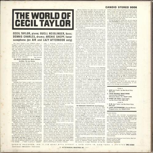 Cecil Taylor The World Of Cecil Taylor vinyl LP album (LP record) Japanese CQTLPTH734407