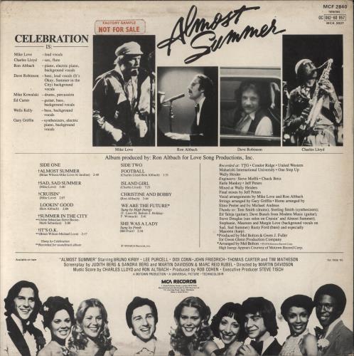 Celebration (BBO) Almost Summer vinyl LP album (LP record) UK EEBLPAL235292