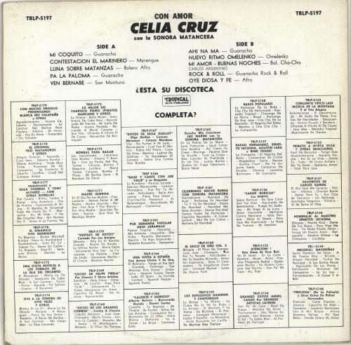 Celia Cruz Con Amor vinyl LP album (LP record) US CCZLPCO699428