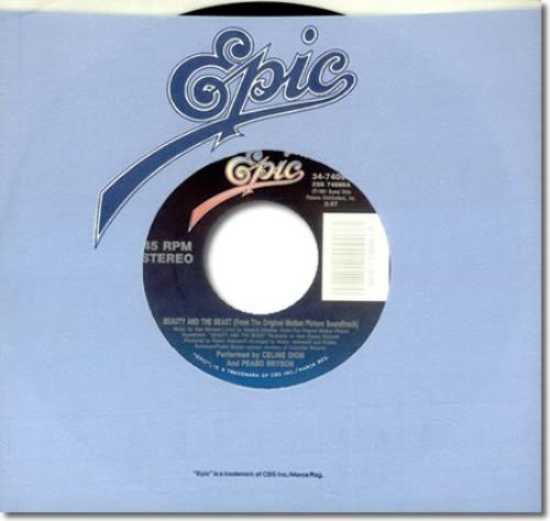 Celine Dion Beauty And The Beast 7" vinyl single (7 inch record / 45) US CEL07BE136942