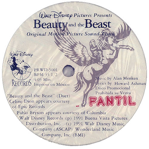 Celine Dion Beauty And The Beast 12" vinyl single (12 inch record / Maxi-single) Mexican CEL12BE225425