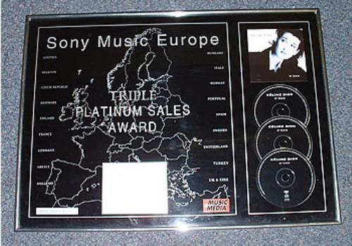 Celine Dion D'eux award disc Austrian CELAWDE135110