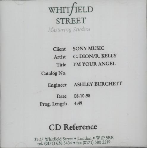 Celine Dion I'm Your Angel CD-R acetate UK CELCRIM126370