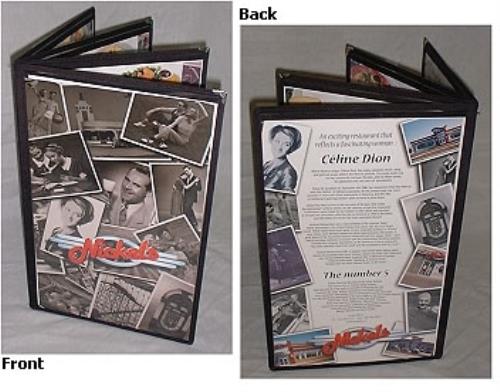 Celine Dion Nickels Menu memorabilia Canadian CELMMNI181415