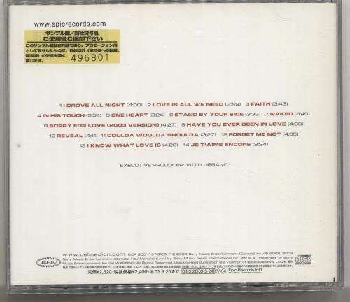 Celine Dion One Heart CD album (CDLP) Japanese CELCDON255879