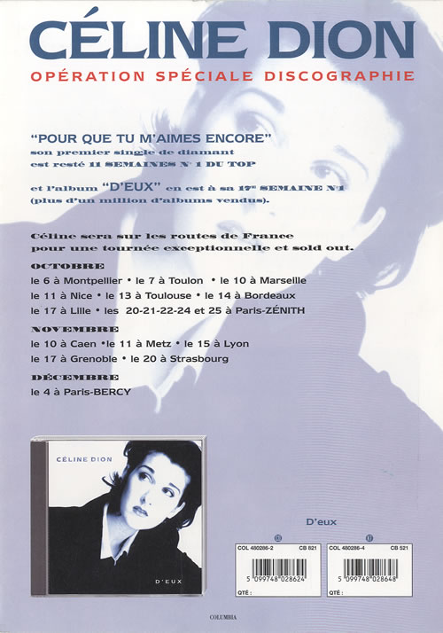 Celine Dion Operation Speciale Discographie handbill French CELHBOP450772