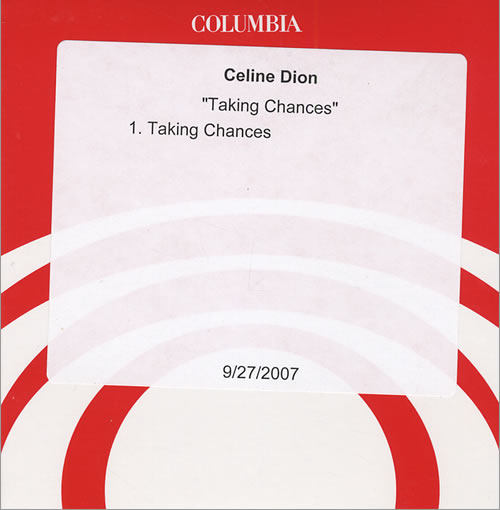 Celine Dion Taking Chances CD-R acetate US CELCRTA430268