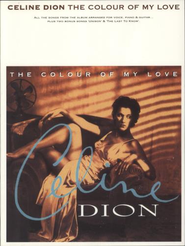 Celine Dion The Colour Of My Love Songbook book UK CELBKTH877363