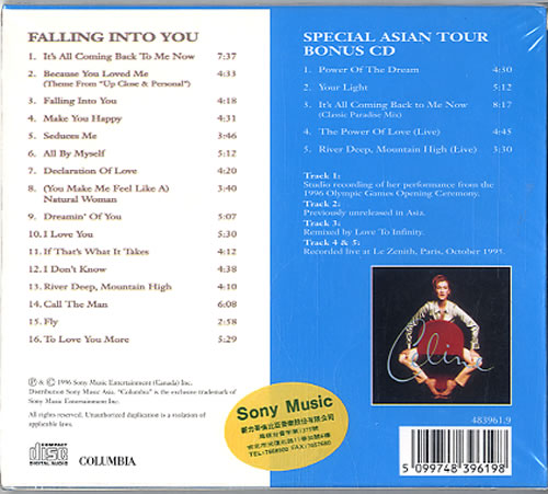 falling into you tour