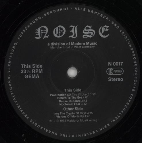 Celtic Frost Morbid Tales vinyl LP album (LP record) German CEFLPMO525605