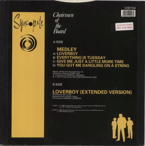 Chairmen Of The Board Loverboy Medley 12" vinyl single (12 inch record / Maxi-single) UK AUJ12LO738175