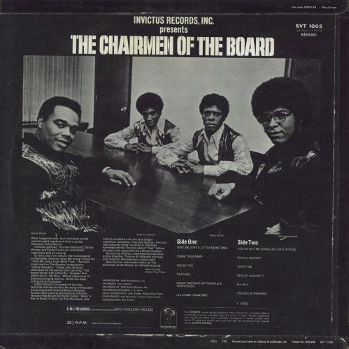 Chairmen Of The Board The Chairmen Of The Board vinyl LP album (LP record) UK AUJLPTH814757