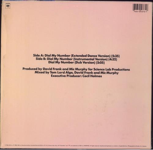 Champaign Dial My Number - shrink 12" vinyl single (12 inch record / Maxi-single) US C2K12DI794989