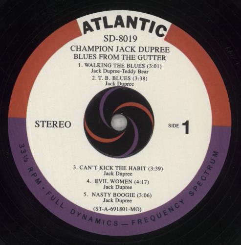 Champion Jack Dupree Blues From The Gutter vinyl LP album (LP record) US CJDLPBL850900