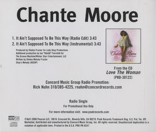 Chant Moore It Ain't Supposed To Be This Way CD single (CD5 / 5") US CMEC5IT461149