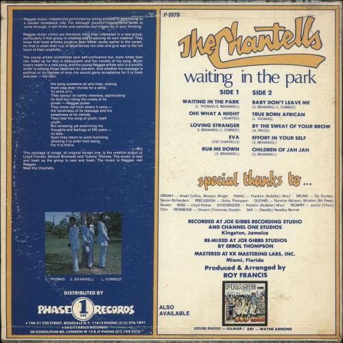 Chantells Waiting In The Park vinyl LP album (LP record) US QHALPWA716049