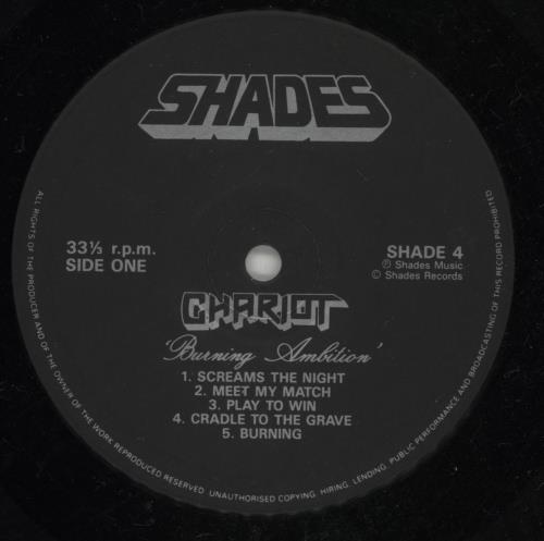 Chariot Burning Ambition vinyl LP album (LP record) UK C4YLPBU590996