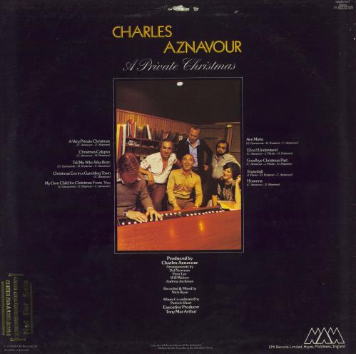 Charles Aznavour A Private Christmas vinyl LP album (LP record) UK AZNLPAP783194