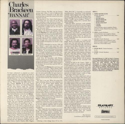Charles Brackeen Bannar vinyl LP album (LP record) Swedish Q0ALPBA797571
