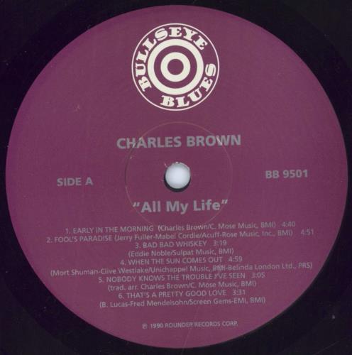Charles Brown All My Life vinyl LP album (LP record) US F8BLPAL815372