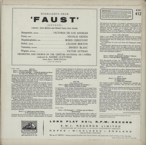 Charles Gounod Highlights From Faust vinyl LP album (LP record) UK GH3LPHI655769