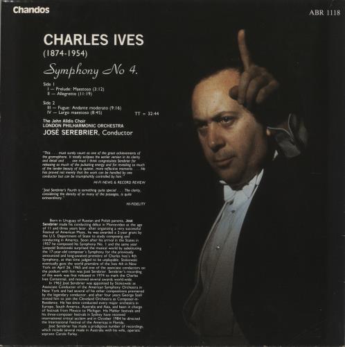 Charles Ives Charles Ives: Symphony No 4. vinyl LP album (LP record) UK CUXLPCH857131