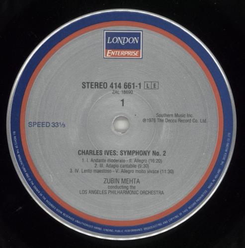 Charles Ives Ives: The Symphonies 1 & 2 vinyl LP album (LP record) Dutch CUXLPIV864016