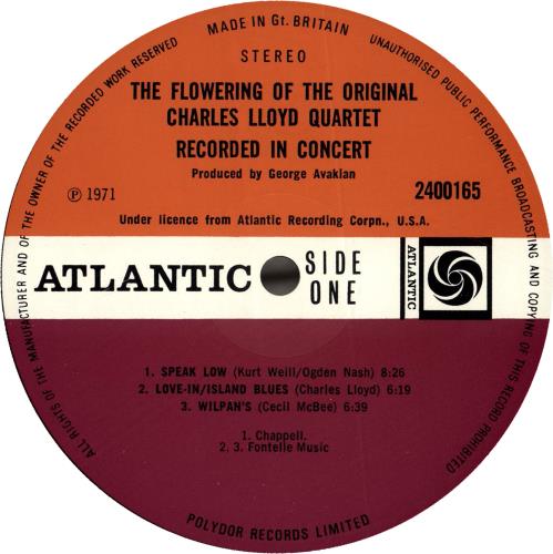 Charles Lloyd The Flowering vinyl LP album (LP record) UK C~LLPTH697899