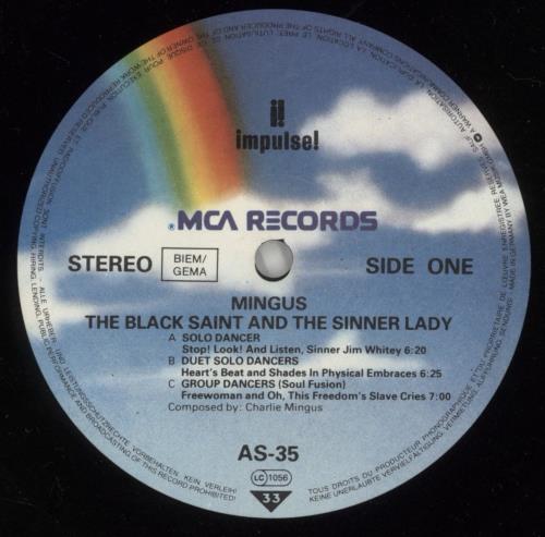 Charles Mingus The Black Saint And The Sinner Lady vinyl LP album (LP record) German CA8LPTH869834