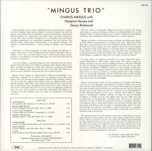Charles Mingus Trio - EX vinyl LP album (LP record) UK CA8LPTR863461