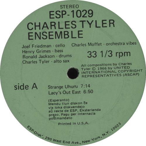 Charles Tyler Charles Tyler Ensemble vinyl LP album (LP record) US Q2BLPCH705853