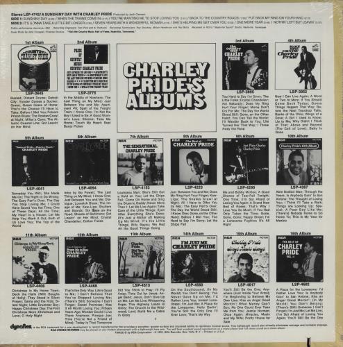 Charley Pride A Sunshiny Day With Charley Pride vinyl LP album (LP record) US PR1LPAS758249