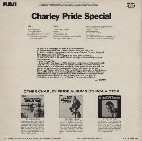 Charley Pride Charley Pride Special vinyl LP album (LP record) UK PR1LPCH761275