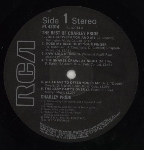 Charley Pride The Best Of Charley Pride vinyl LP album (LP record) UK PR1LPTH667051