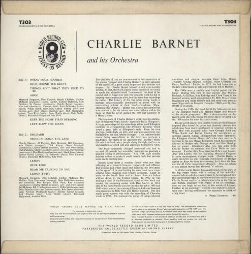 Charlie Barnet Charlie Barnet vinyl LP album (LP record) UK 1CBLPCH513092