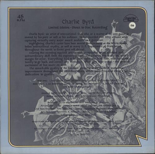 Charlie Byrd Charlie Byrd vinyl LP album (LP record) US BY0LPCH707412