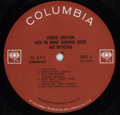 Charlie Christian With The Benny Goodman Sextet And Orchestra - 2 eye label vinyl LP album (LP record) US CIXLPWI448142