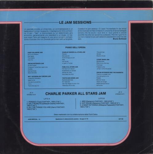 Charlie Parker All Stars Jam vinyl LP album (LP record) Italian CIKLPAL405011