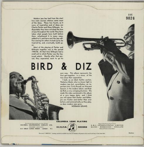 Charlie Parker Bird & Diz 10" vinyl single (10 inch record) UK CIK10BI649261