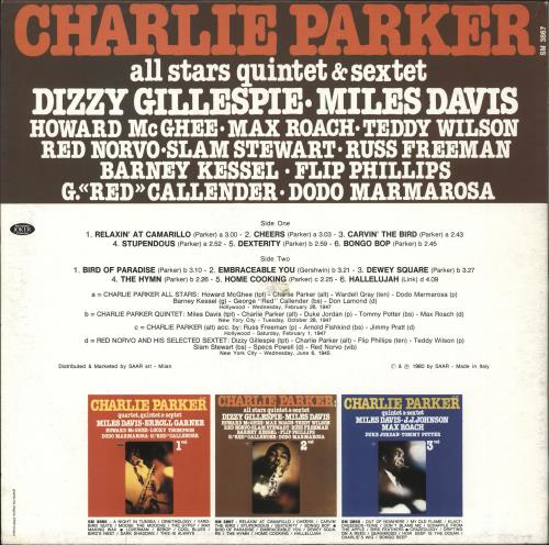 Charlie Parker Charlie Parker All-Stars Quintet & Sextet, Volume 2 vinyl LP album (LP record) Italian CIKLPCH723194