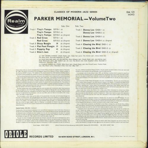Charlie Parker Memorial - Volume Two vinyl LP album (LP record) UK CIKLPME856868