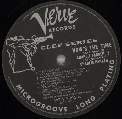Charlie Parker Now's The Time - 180gram Vinyl vinyl LP album (LP record) UK CIKLPNO714077