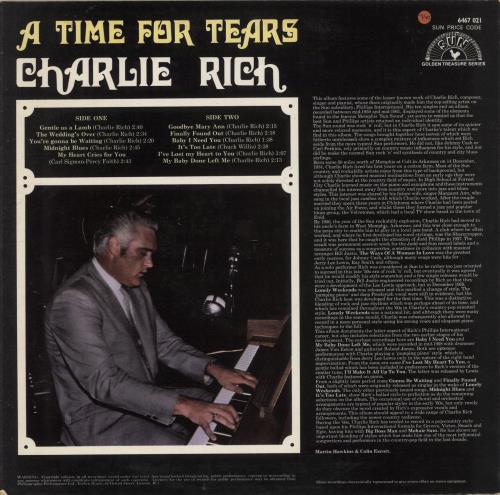 Charlie Rich A Time For Tears vinyl LP album (LP record) UK CB3LPAT560596