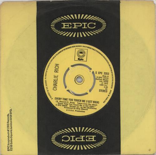 Charlie Rich Every Time You Touch Me (I Get High) vinyl LP album (LP record) UK CB3LPEV881266