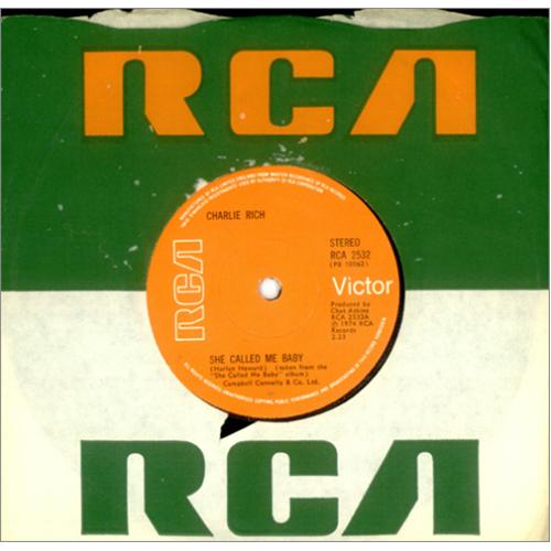 Charlie Rich She Called Me Baby 7" vinyl single (7 inch record / 45) UK CB307SH420366