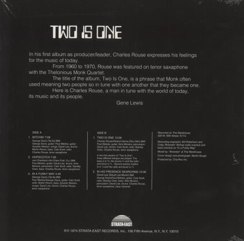 Charlie Rouse Two Is One - 180 Gram - Shrink vinyl LP album (LP record) UK CHZLPTW869085