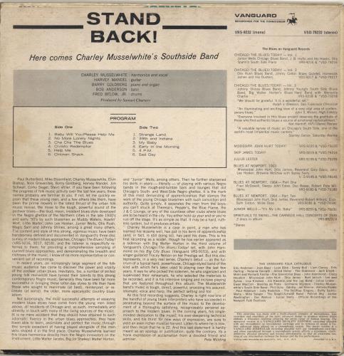 Charlie Musselwhite Stand Back Us Vinyl Lp Album Lp Record 692112
