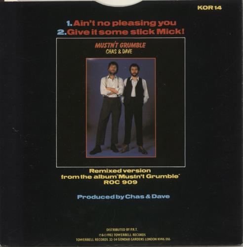 Chas & Dave Ain't No Pleasing You 7" vinyl single (7 inch record / 45) UK C+D07AI613732