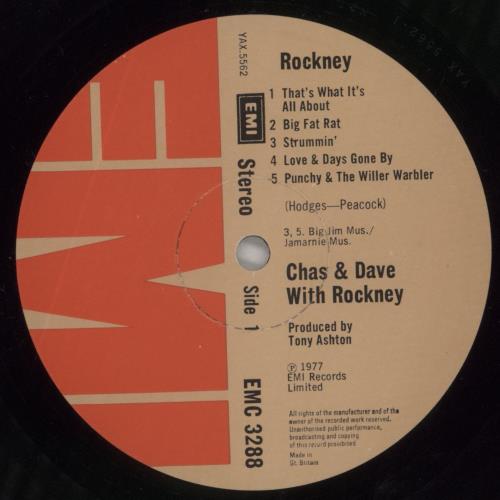 Chas & Dave Rockney vinyl LP album (LP record) UK C+DLPRO458529